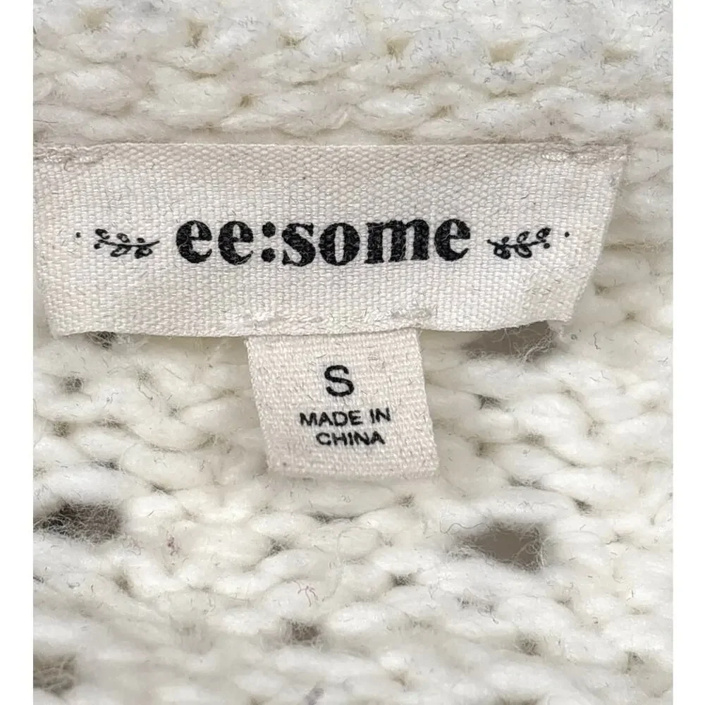 Eesome White Lace Crochet Cardigan Sweater Womens S Pink Ribbon NEW Boho